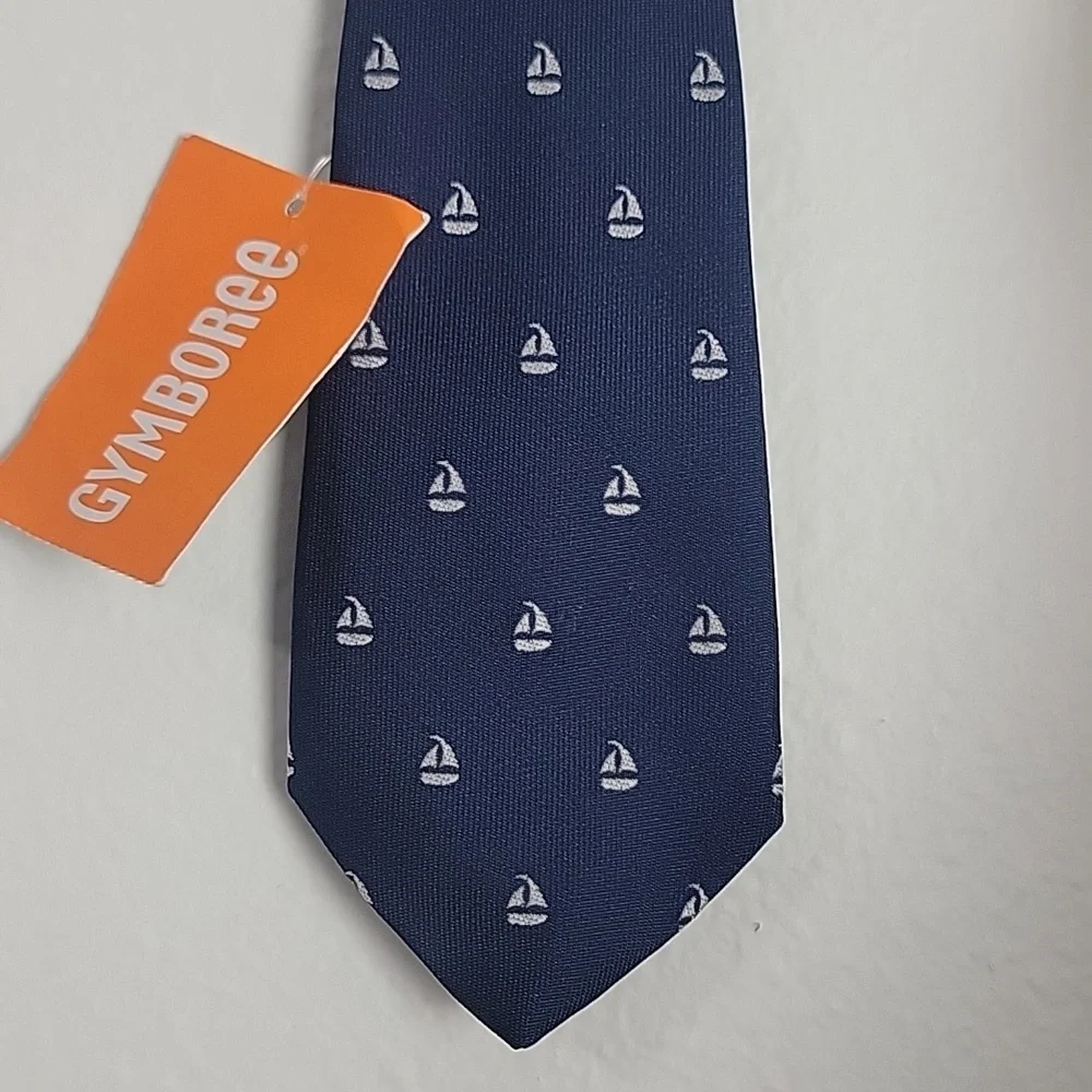 NWT Nautica Gymboree Navy Blue Sailboat Tie Boys 2T-5T